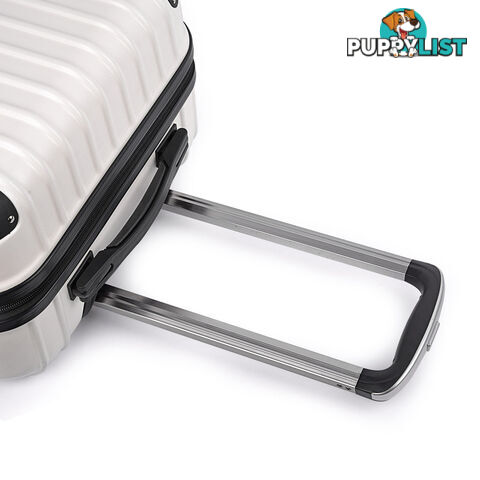 3PCS Travel Luggage Set Hard Shell Super Lightweight Suitcase TSA Lock White