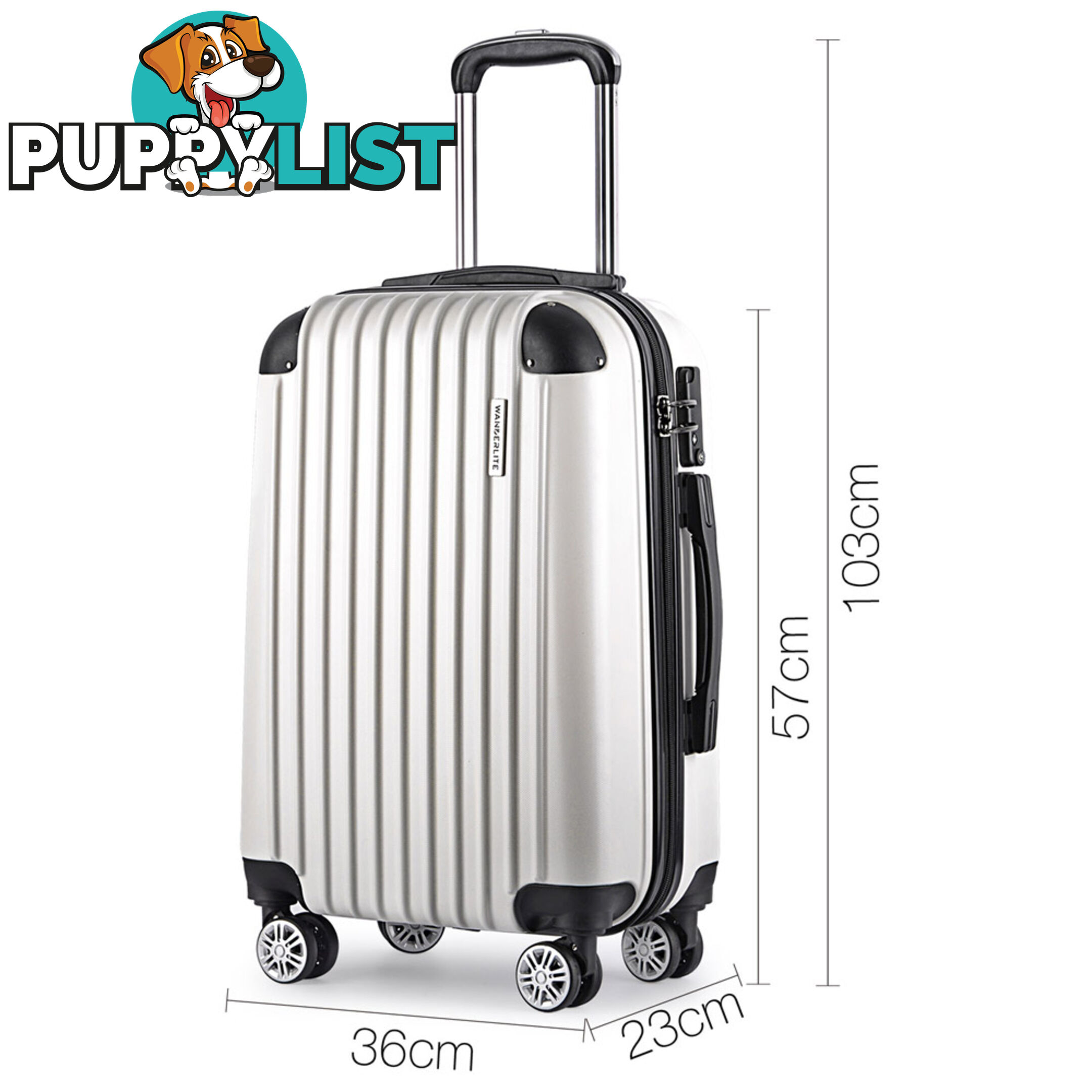 3PCS Travel Luggage Set Hard Shell Super Lightweight Suitcase TSA Lock White