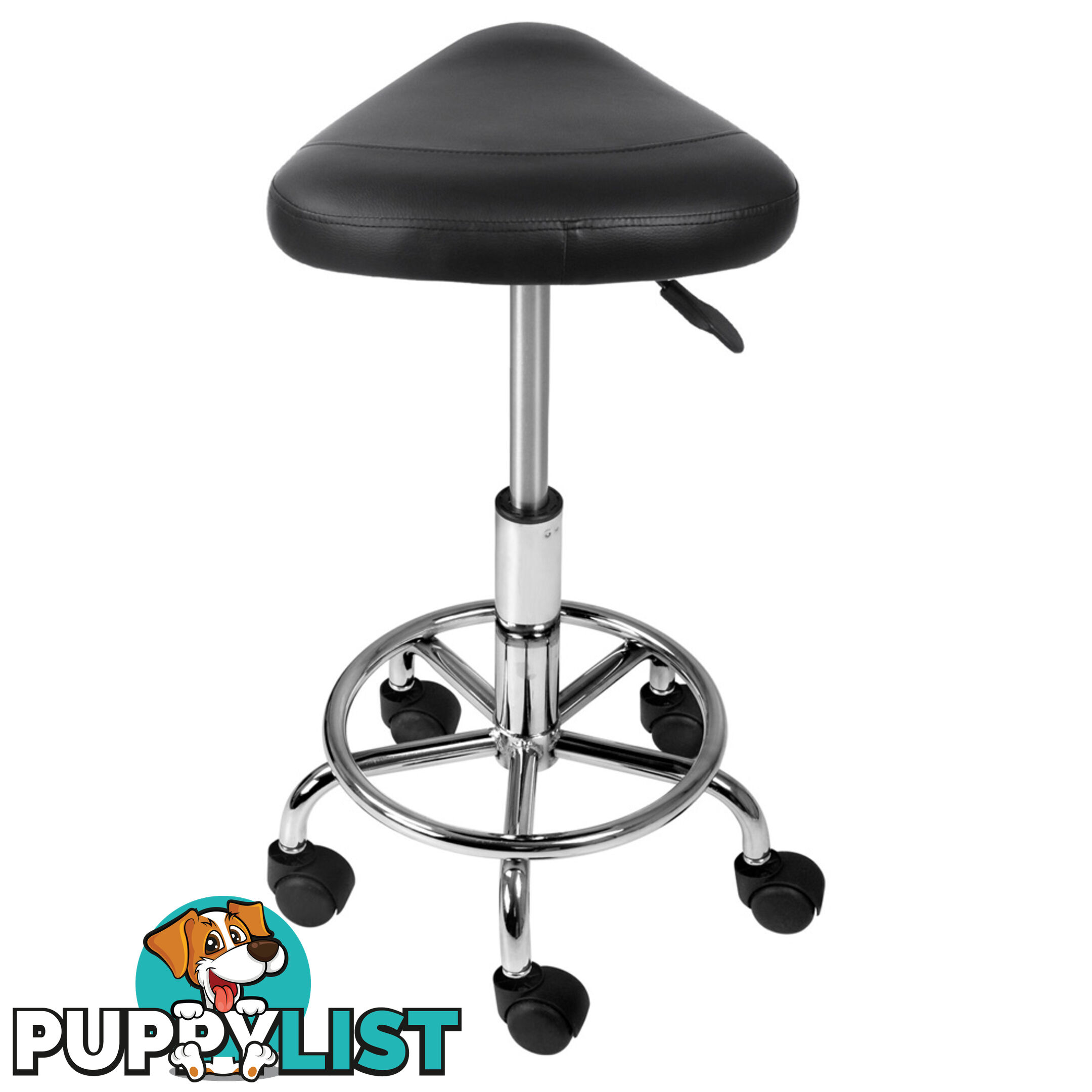 Saddle PU Swivel Salon Stool Black