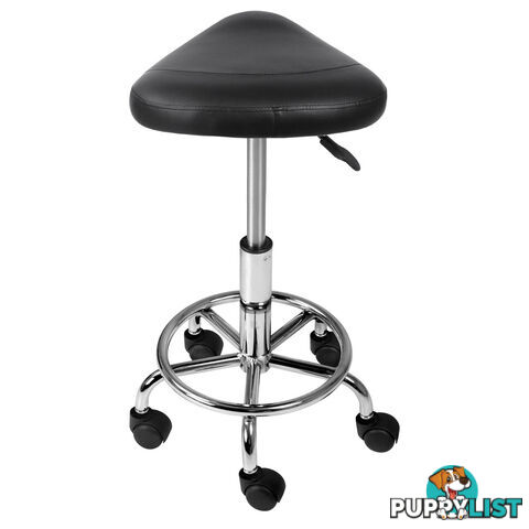 Saddle PU Swivel Salon Stool Black