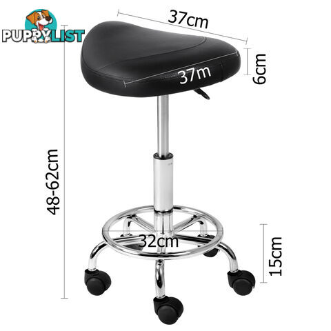 Saddle PU Swivel Salon Stool Black