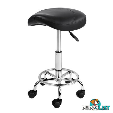 Saddle PU Swivel Salon Stool Black