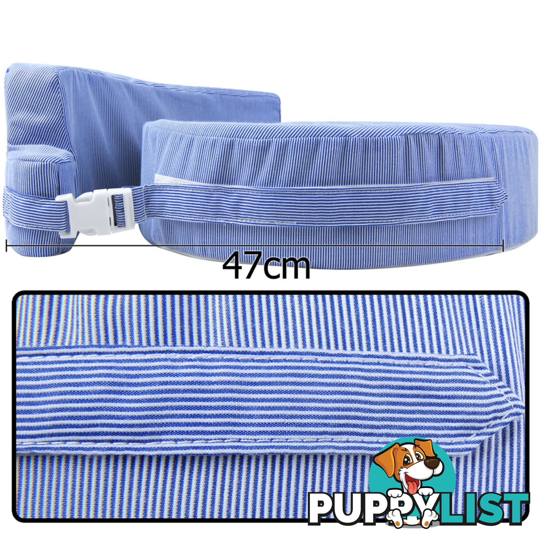 Baby Breast Feeding Support Memory Foam Breastfeeding Pillow Zip Cover Blue