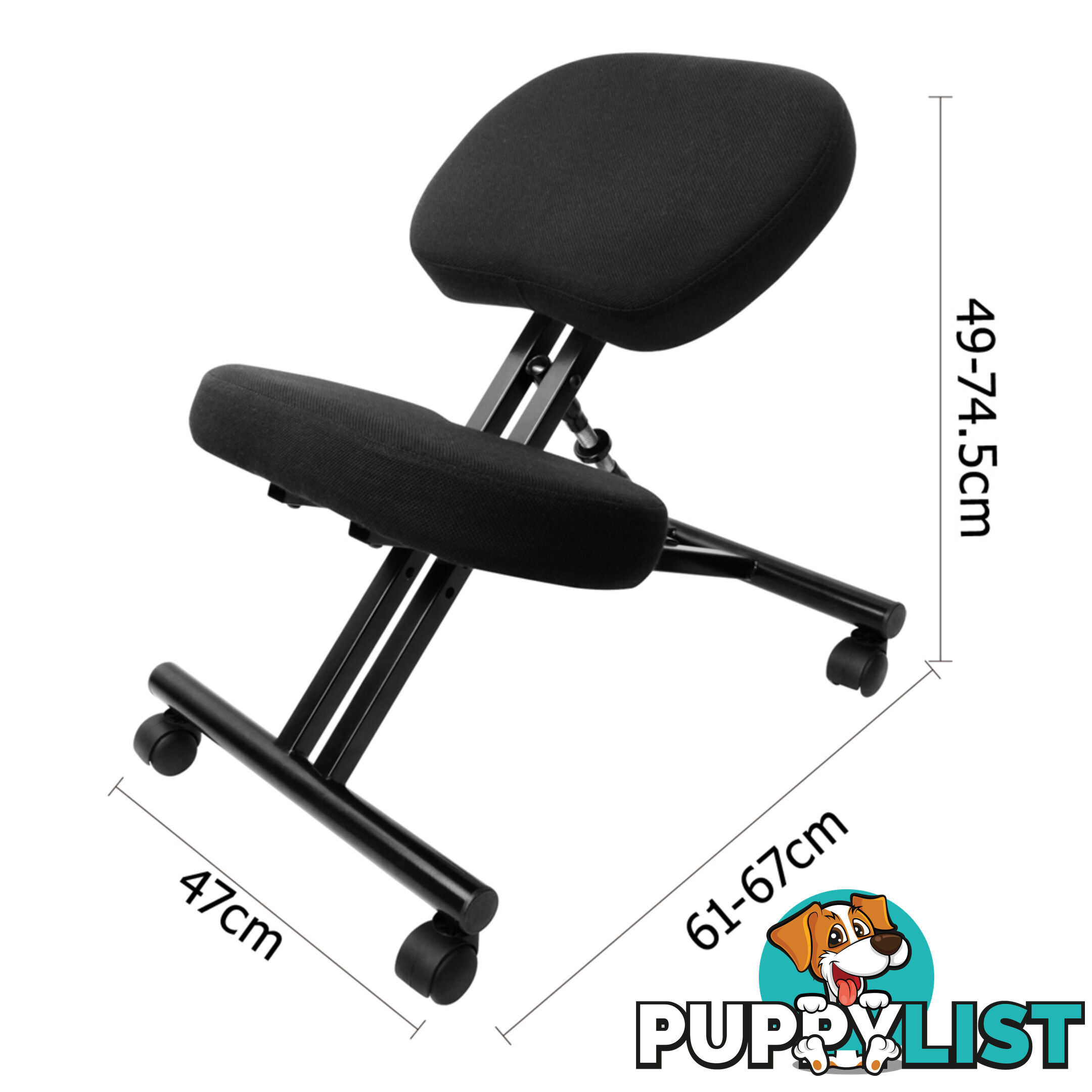 Keen Stretch Office Chair Yoga Posture Seat Sit Adjustable Kneeling Stool Black