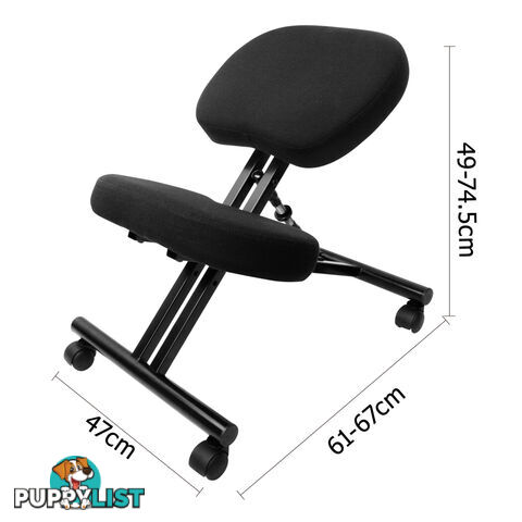 Keen Stretch Office Chair Yoga Posture Seat Sit Adjustable Kneeling Stool Black