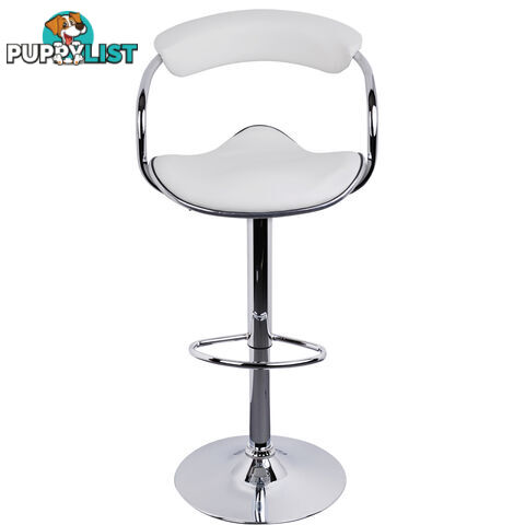 2 x PU Leather Gas Lift Barstool Kitchen Chair White