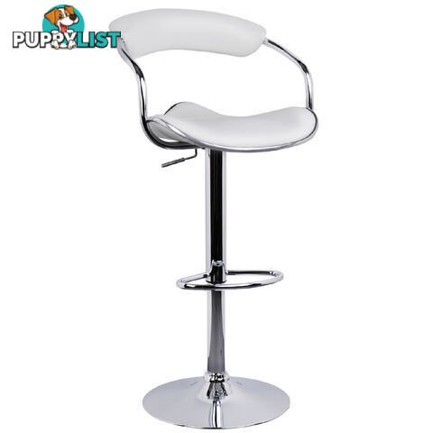 2 x PU Leather Gas Lift Barstool Kitchen Chair White