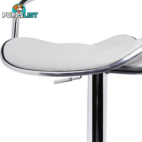 2 x PU Leather Gas Lift Barstool Kitchen Chair White