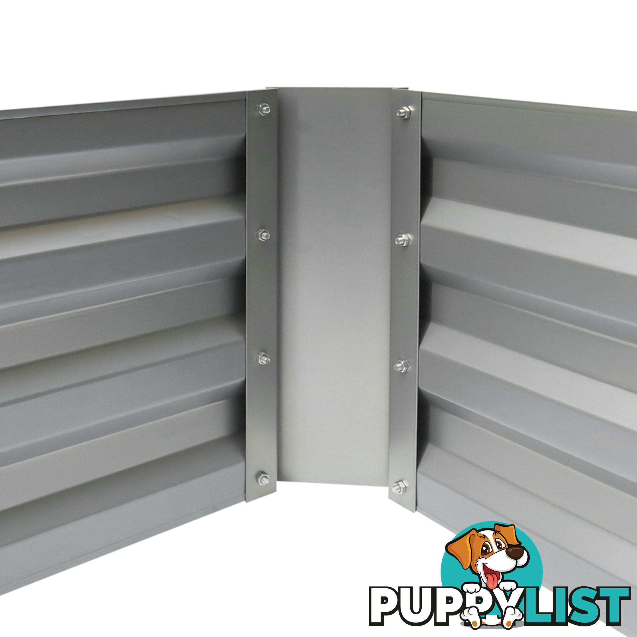 Galvanised Raised Garden Bed 100 x 80cm Aluminium White