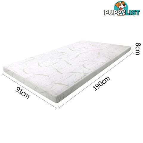 8cm Cool Gel Memory Foam Mattress Topper Eco-Friendly Bamboo Fabric Cover Single