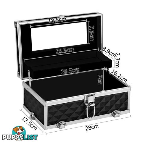 Diamond Black Professional Beauty Makeup Cosmetic Case Portable Carry Box