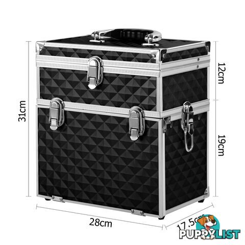 Diamond Black Professional Beauty Makeup Cosmetic Case Portable Carry Box