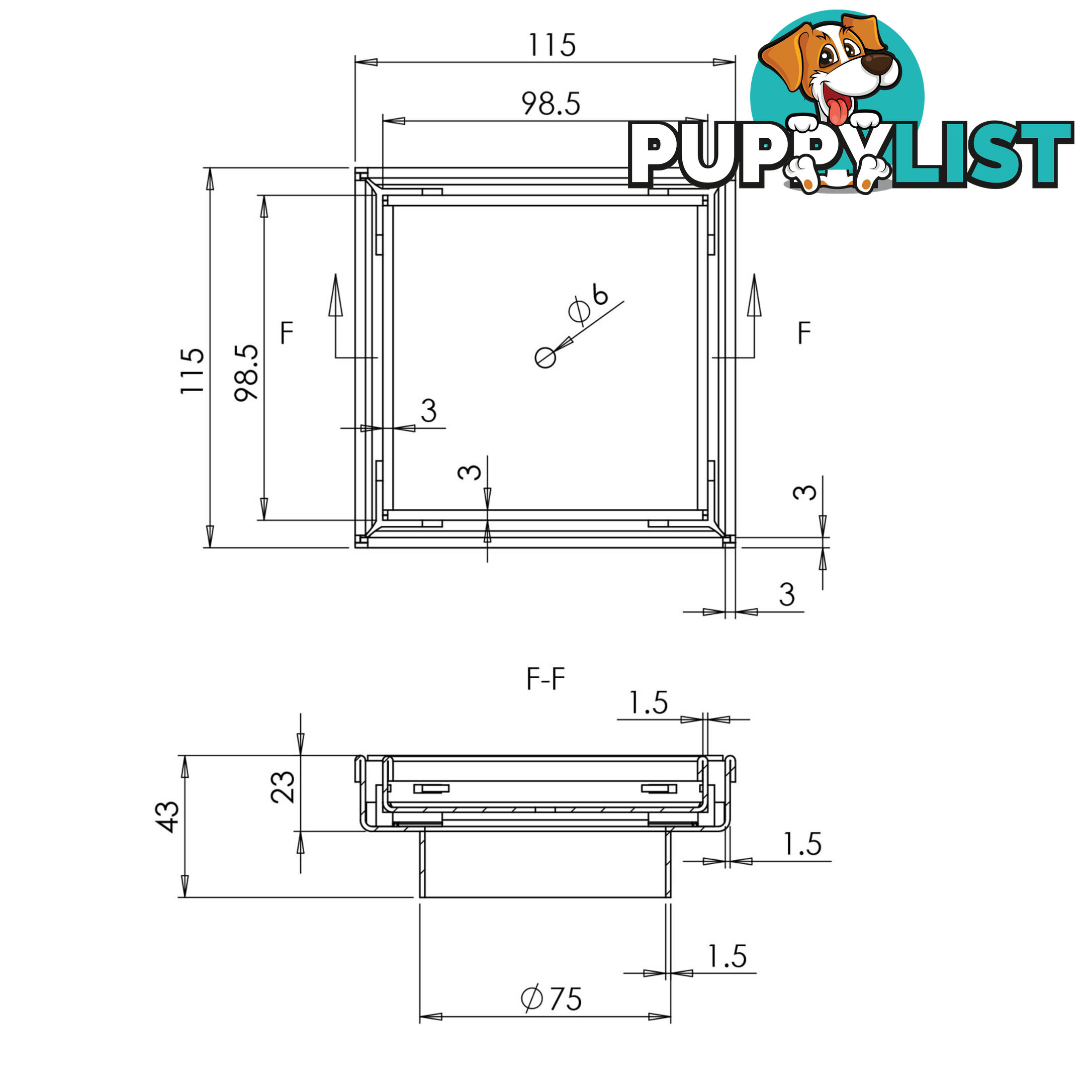 Square Stainless Steel Shower Grate Drain Floor Bathroom 75mm Depth