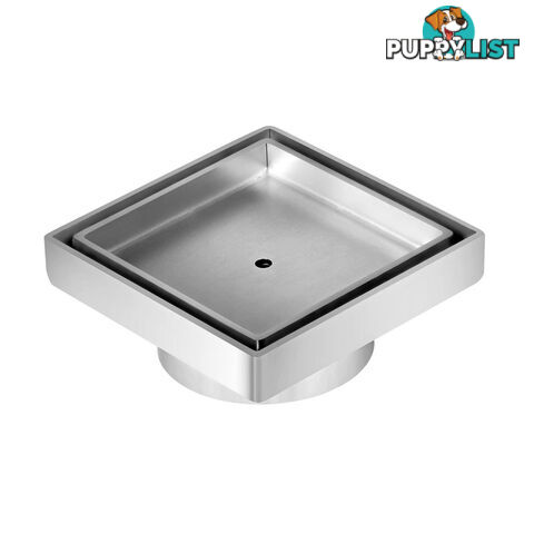 Square Stainless Steel Shower Grate Drain Floor Bathroom 75mm Depth