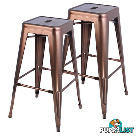 2 x Metal Steel Bar Stool Replica Xavier Cafe Home Kitchen Bar Chair 76cm Bronze