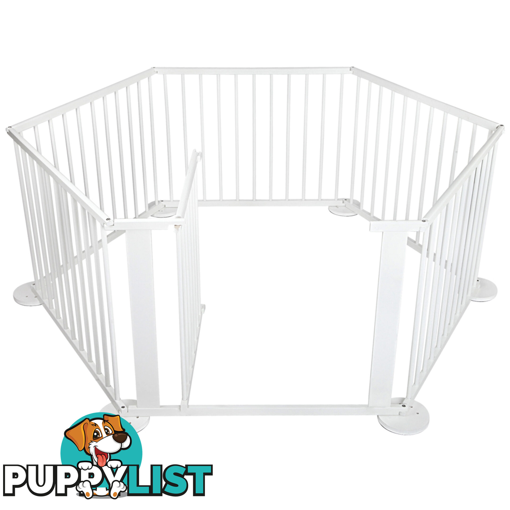 6 Sides Baby Natural White Wooden Playpen