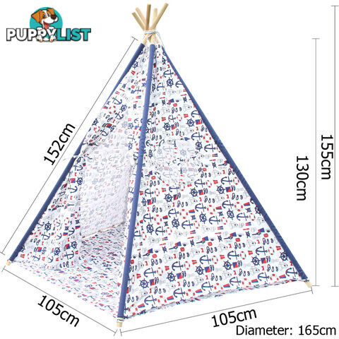 Children Canvas Play Tent Kids Teepee Pretend Playhouse Outdoor Indoor Tipi