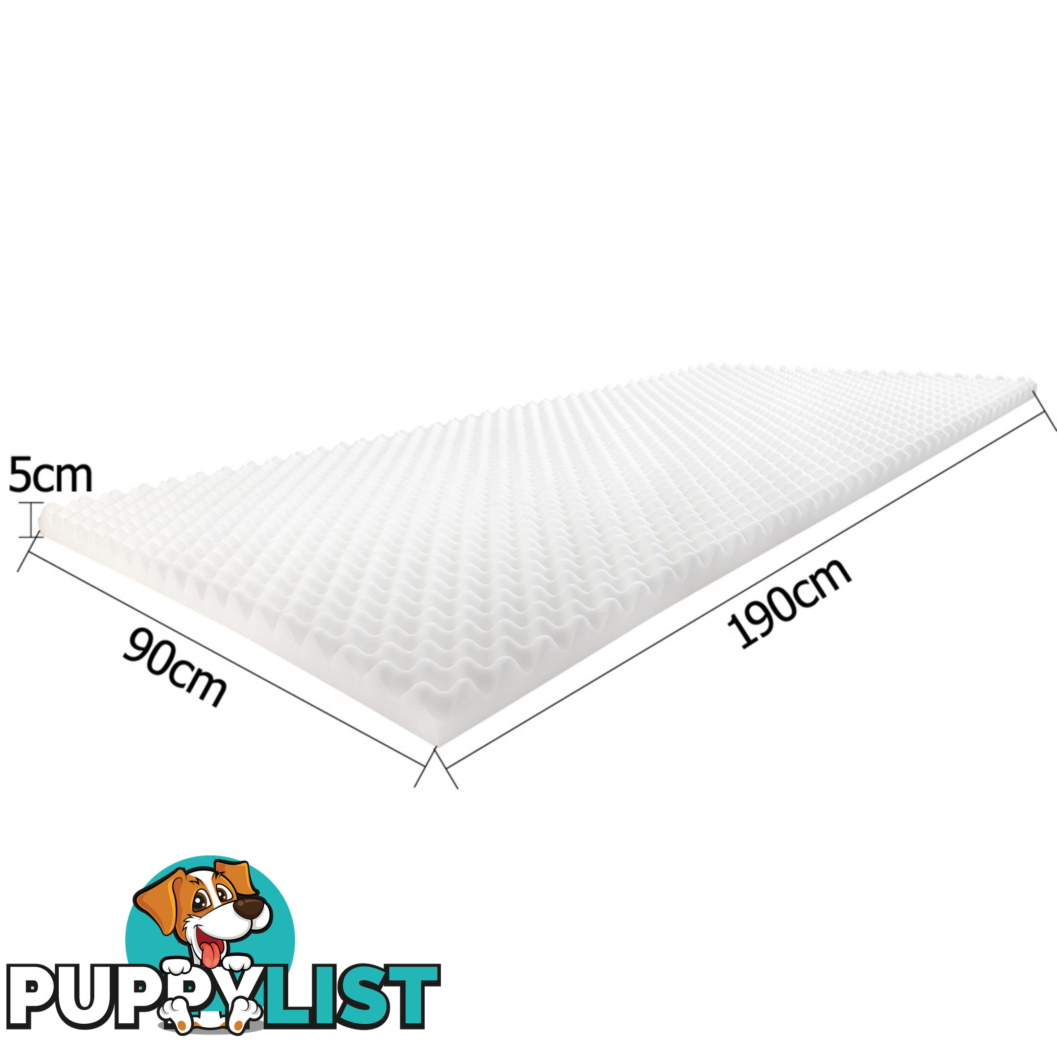 Premium 5cm Egg Crate Mattress Topper Anti-bacterial Underlay Protector Single