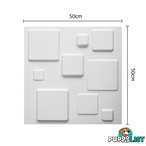 12 Pcs 3D Square Design Wall Panel