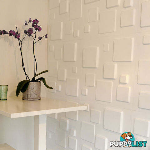 12 Pcs 3D Square Design Wall Panel