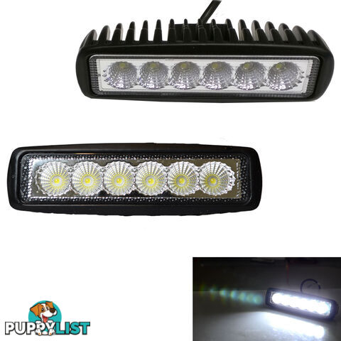 2x 6inch 18W LED Light Bar Driving Work Lamp Flood Truck Offroad UTE 4WD