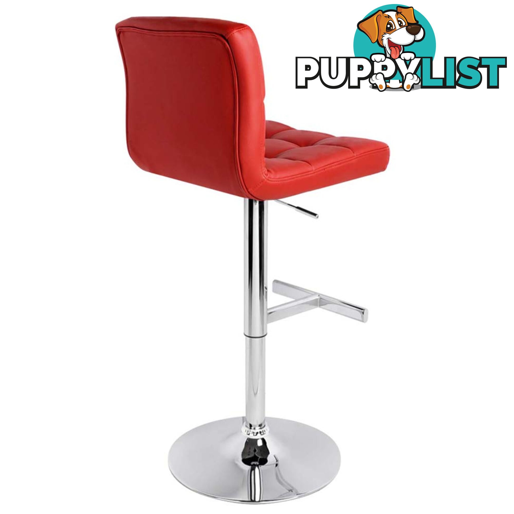 2 x PU Leather Gas Lift Bar Stool Kitchen Office Pub Barstool Swivel Chair Red