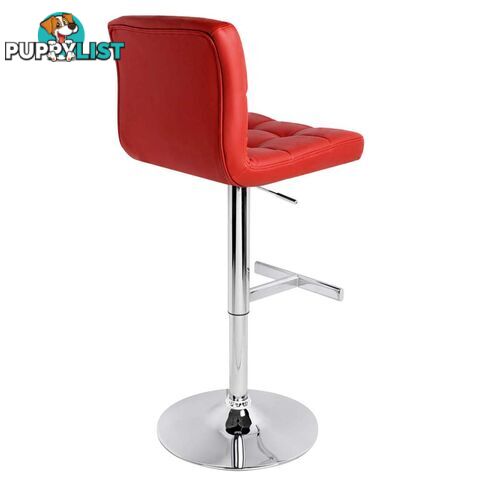 2 x PU Leather Gas Lift Bar Stool Kitchen Office Pub Barstool Swivel Chair Red