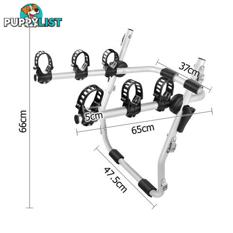 Foldable Aluminium Strap-On 3 Bicycle Bike Rack Carrier