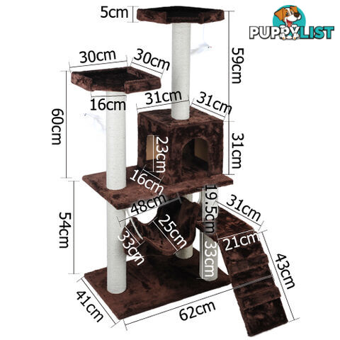 150cm Cat Scratching Poles Pet Post Furniture Tree Gym House Climber Condo Brown