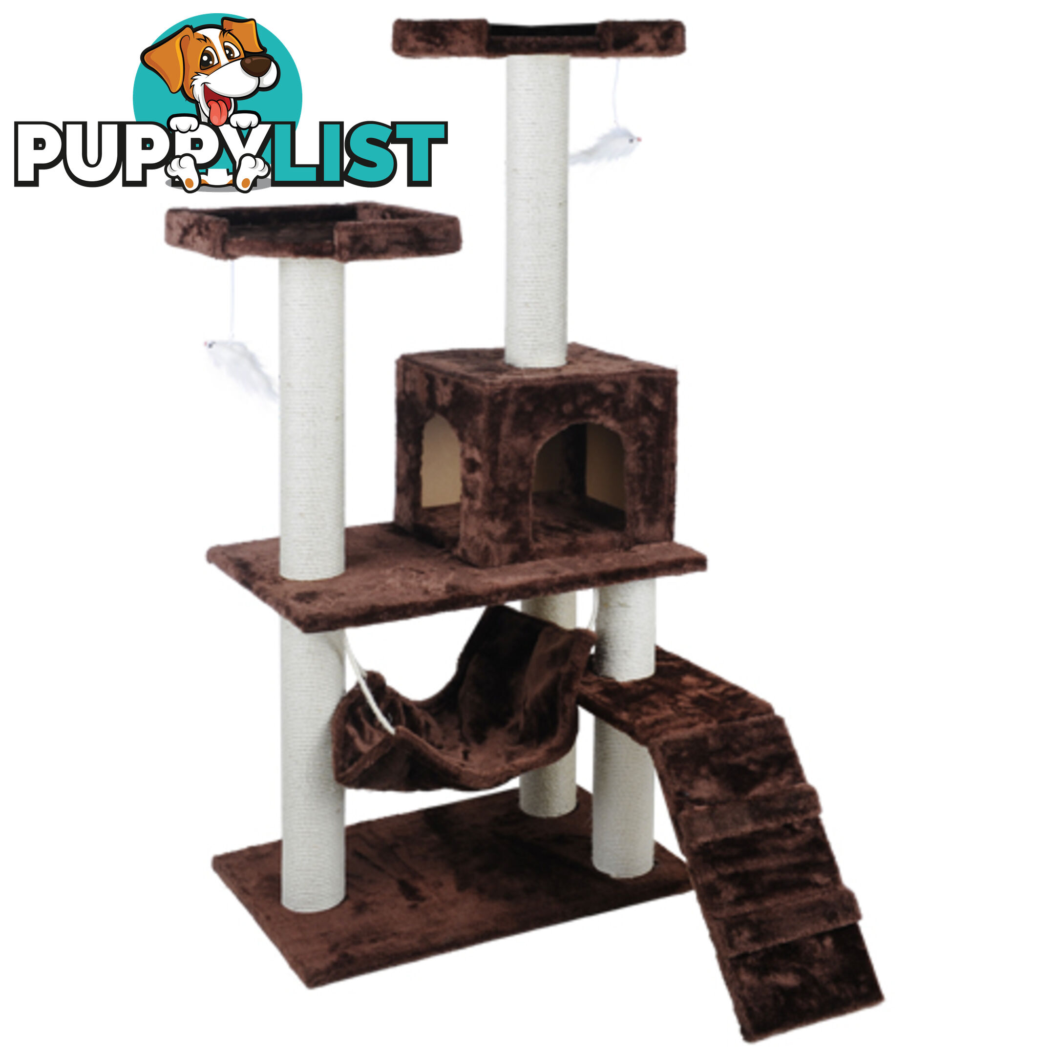 150cm Cat Scratching Poles Pet Post Furniture Tree Gym House Climber Condo Brown