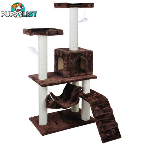 150cm Cat Scratching Poles Pet Post Furniture Tree Gym House Climber Condo Brown