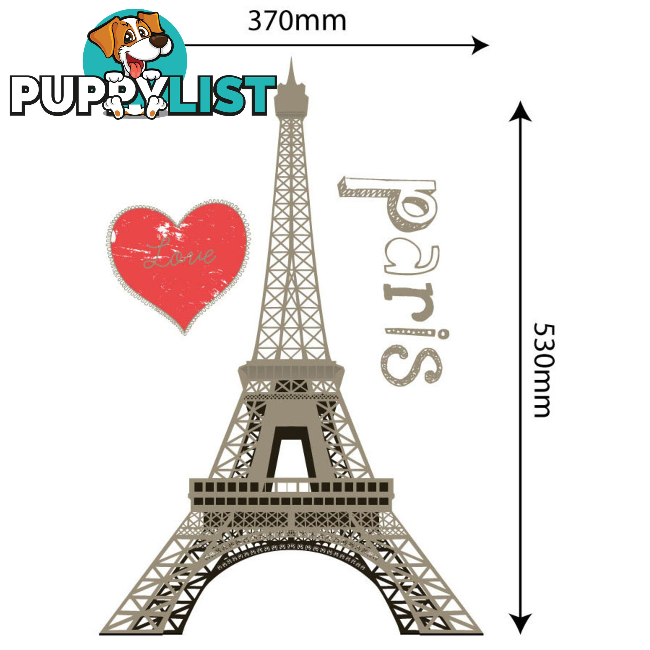 Large Size Paris Eiffel Tower Wall Stickers - Totally Movable