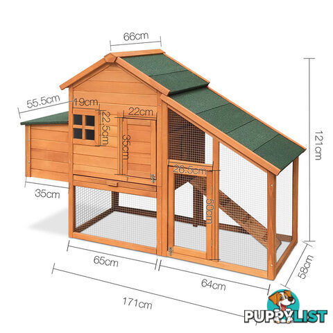 Wooden Pet Hutch with Nesting Box