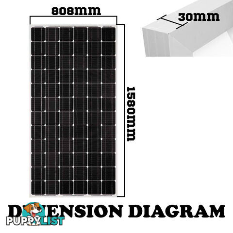 200W 12V MONO Solar Panel Kit Caravan Camping Power Charging PWM Regulator