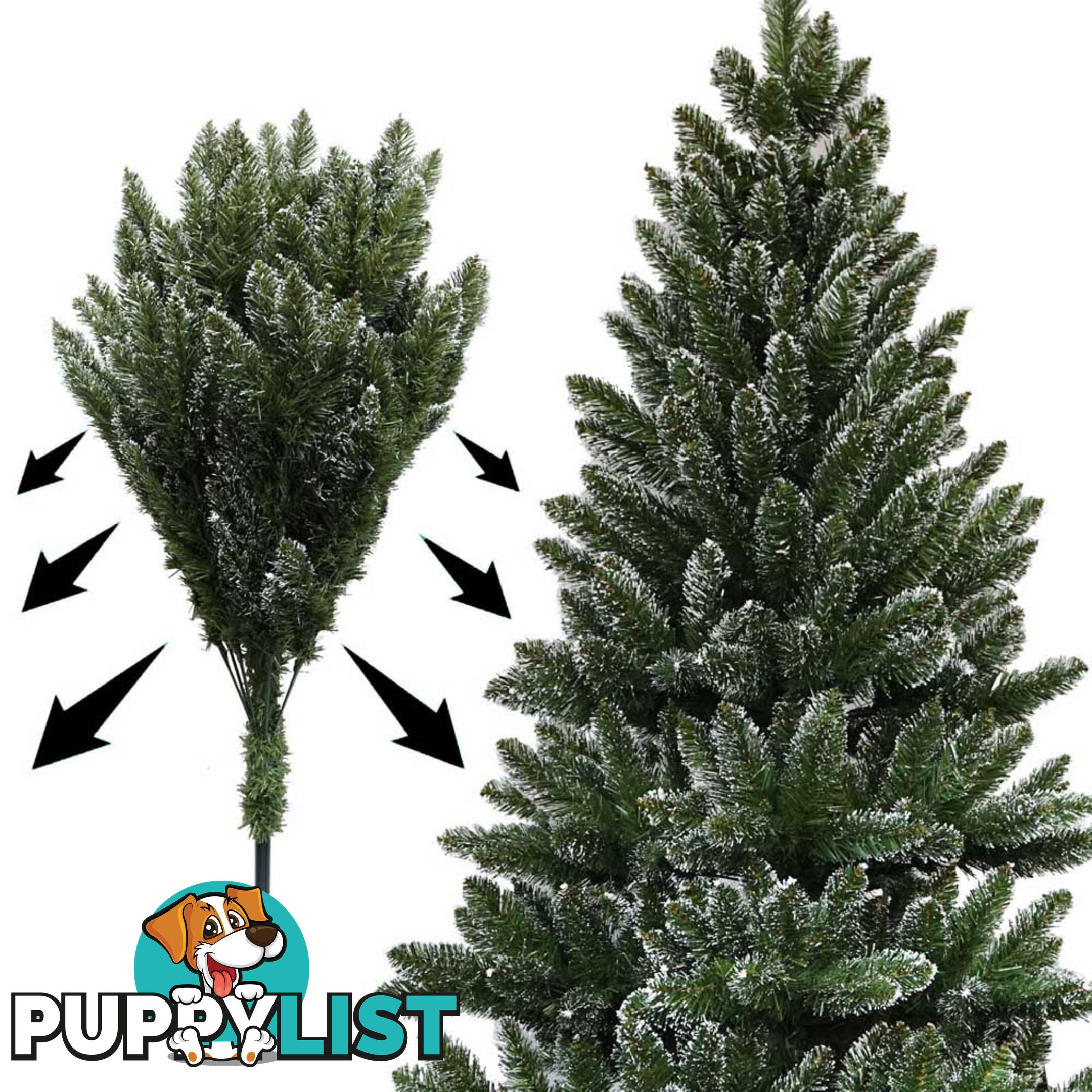 7FT Premium Snowy Christmas Tree 210cm Xmas Home Decoration Steel Base Green