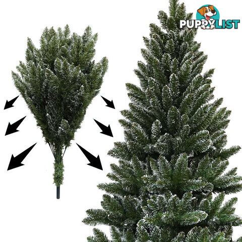 7FT Premium Snowy Christmas Tree 210cm Xmas Home Decoration Steel Base Green