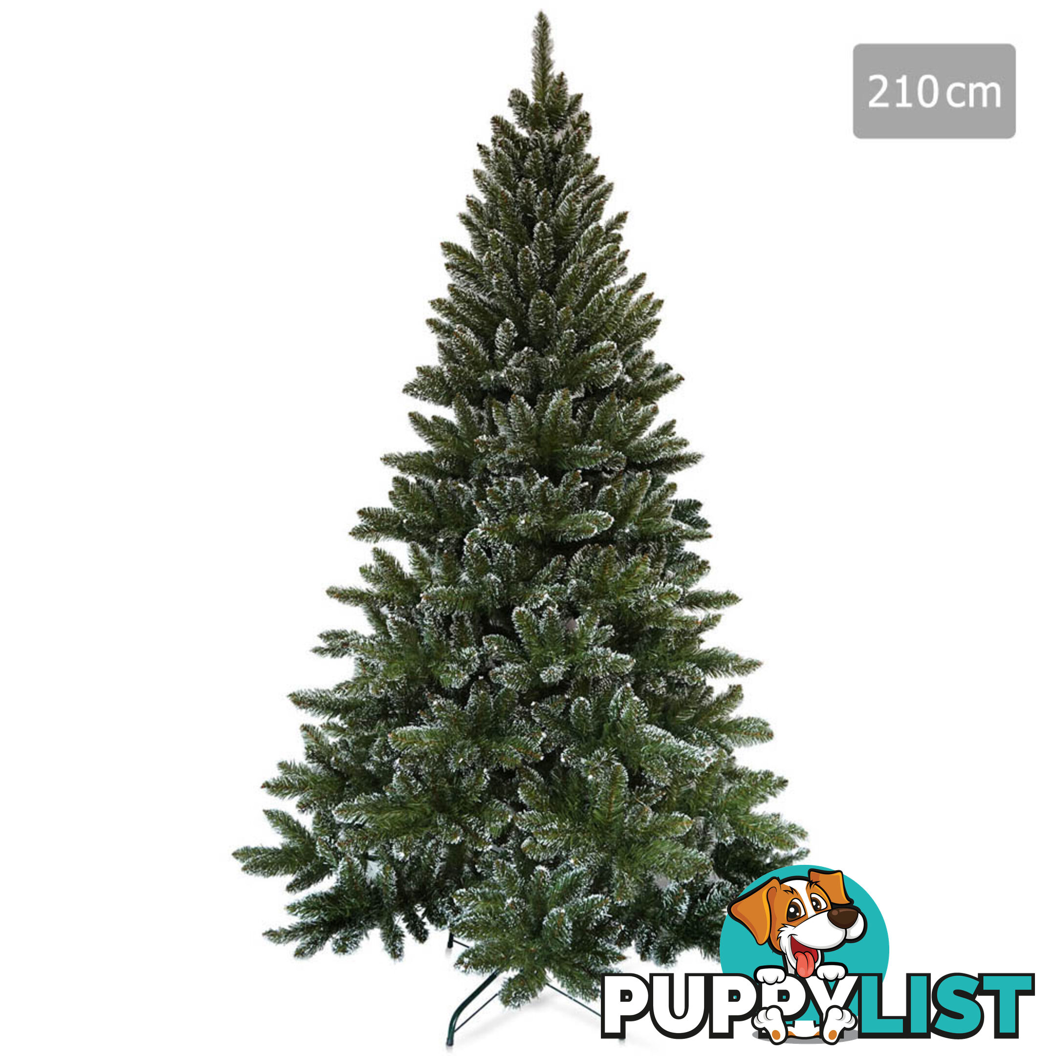 7FT Premium Snowy Christmas Tree 210cm Xmas Home Decoration Steel Base Green