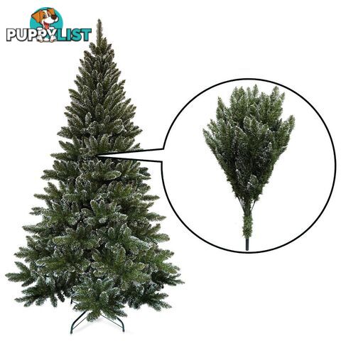 7FT Premium Snowy Christmas Tree 210cm Xmas Home Decoration Steel Base Green