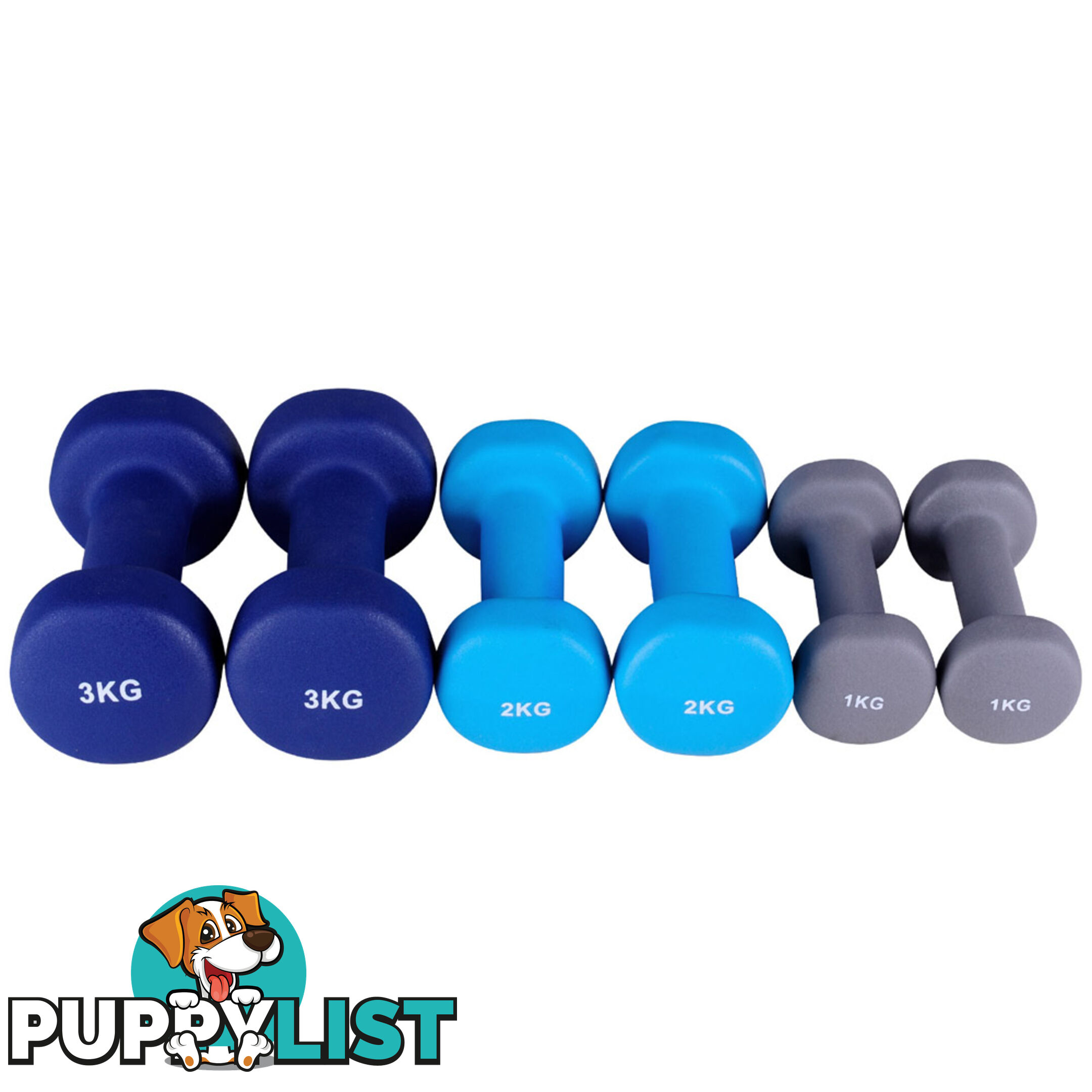 Everfit 6 Piece 12kg Dumbbell Weights Set w/ Stand