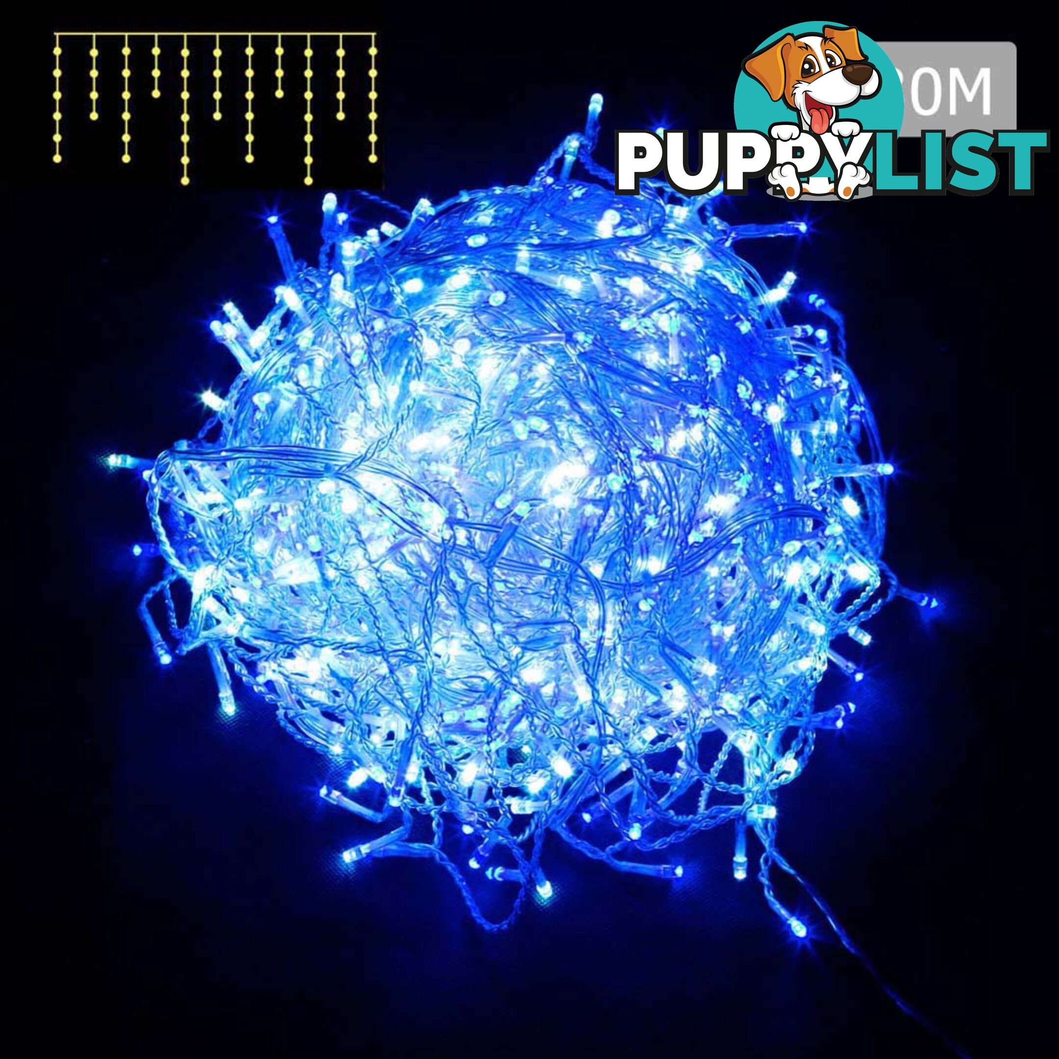 Blue White 800 LED Fairy Icicle Lights Outdoor Indoor Decoration Wedding Party