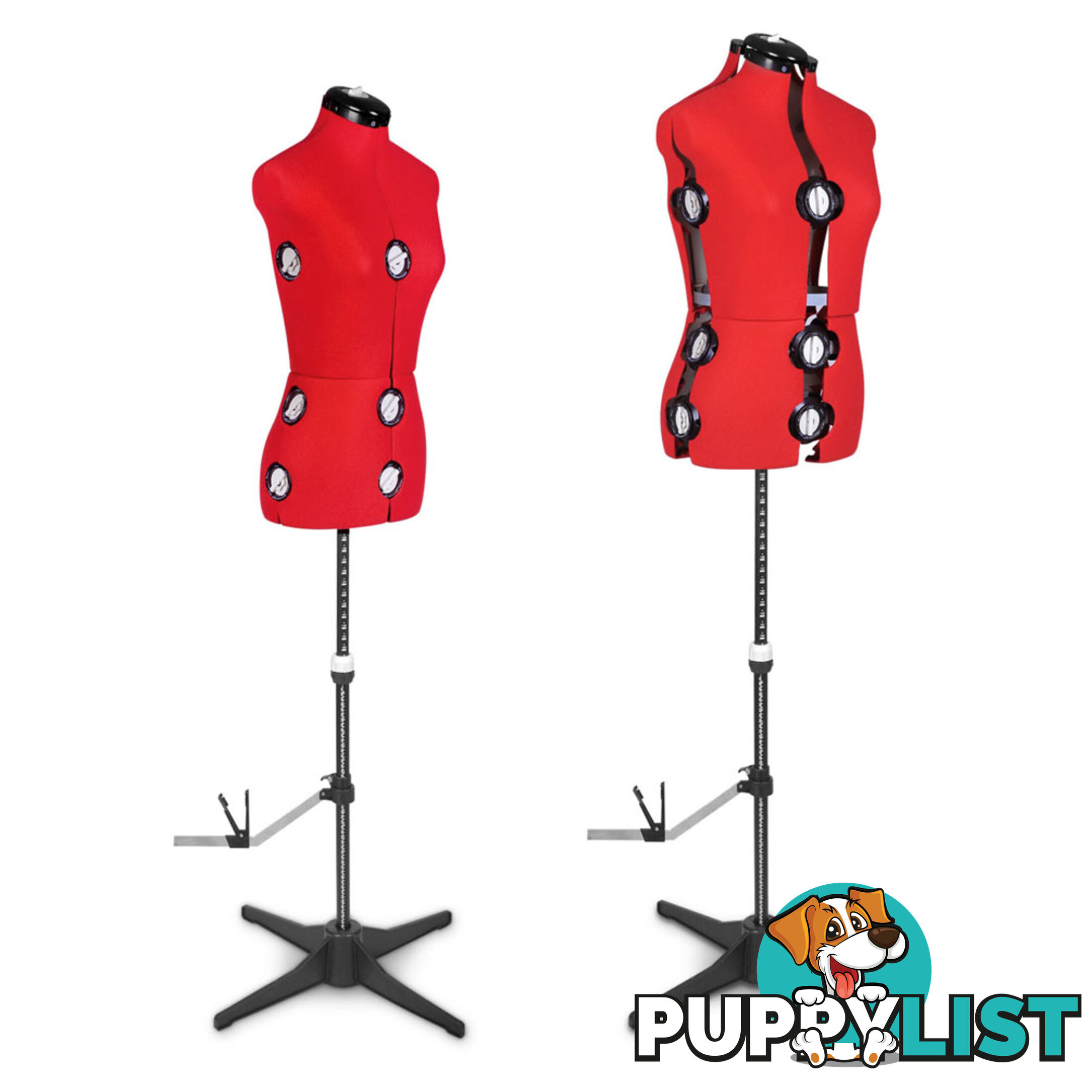 Size 8 - 14 Adjustable Dressmaking Female Mannequin Tailor Cloth Display Red