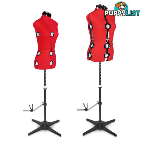 Size 8 - 14 Adjustable Dressmaking Female Mannequin Tailor Cloth Display Red