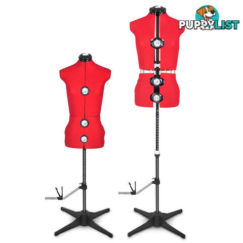 Size 8 - 14 Adjustable Dressmaking Female Mannequin Tailor Cloth Display Red