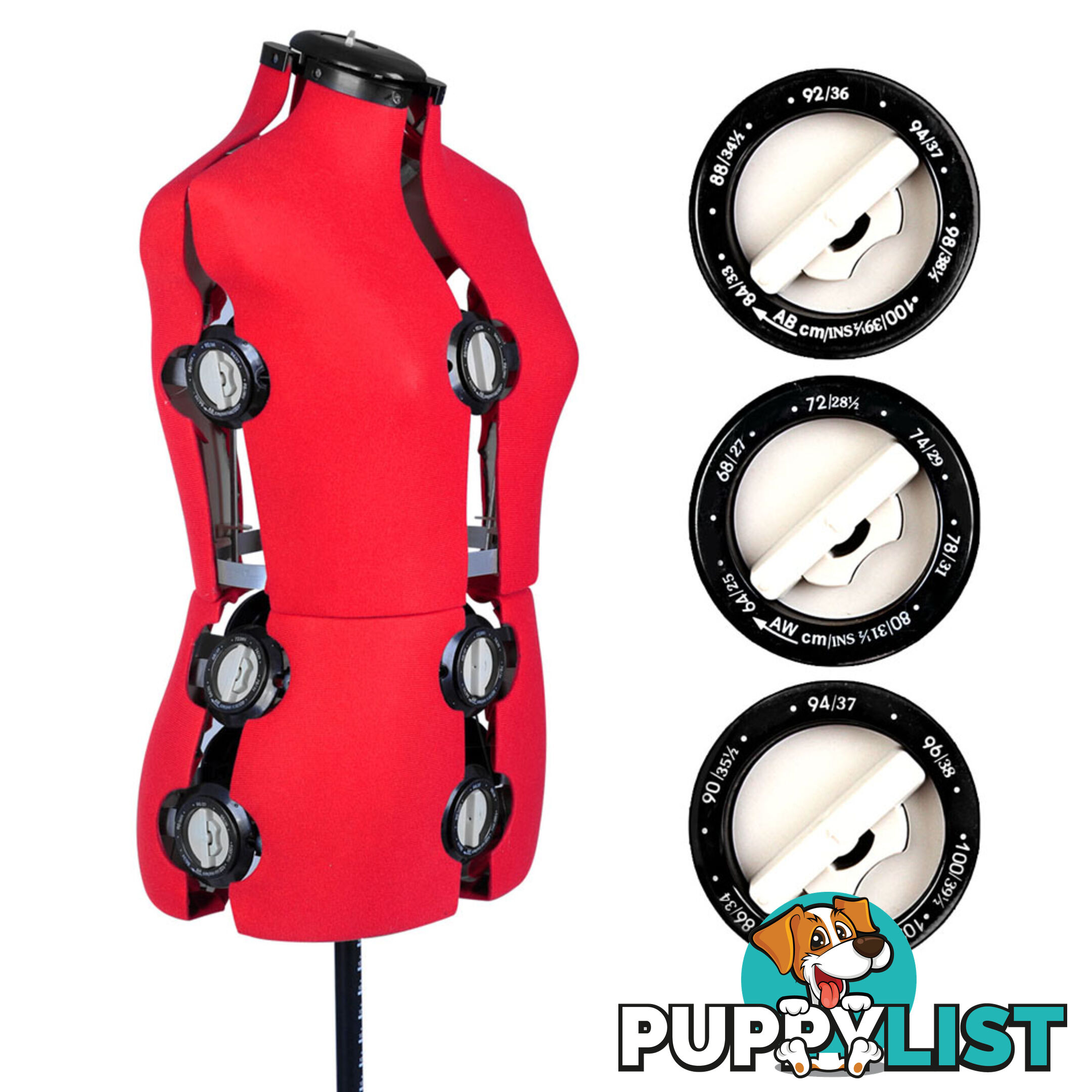 Size 8 - 14 Adjustable Dressmaking Female Mannequin Tailor Cloth Display Red