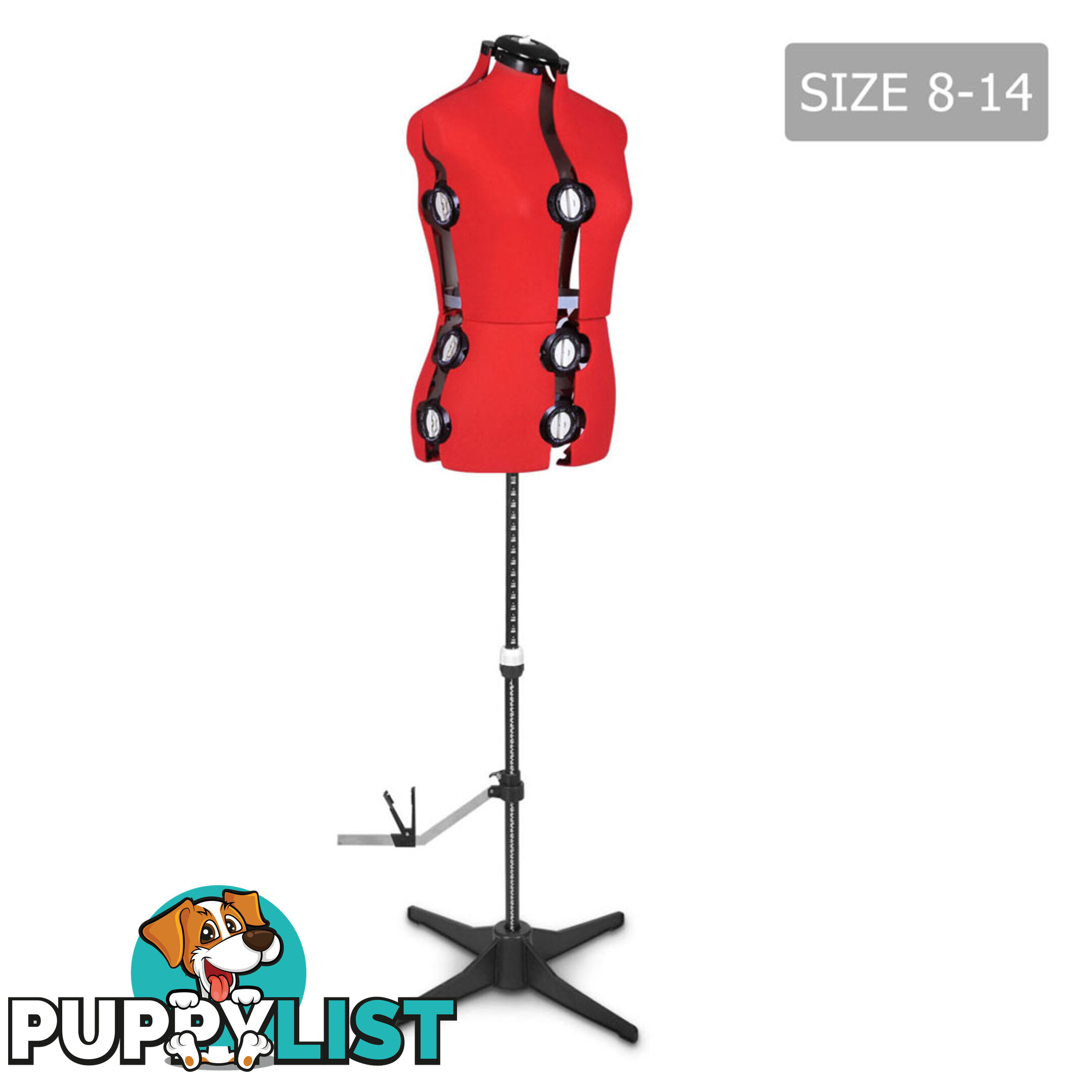 Size 8 - 14 Adjustable Dressmaking Female Mannequin Tailor Cloth Display Red