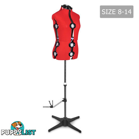 Size 8 - 14 Adjustable Dressmaking Female Mannequin Tailor Cloth Display Red