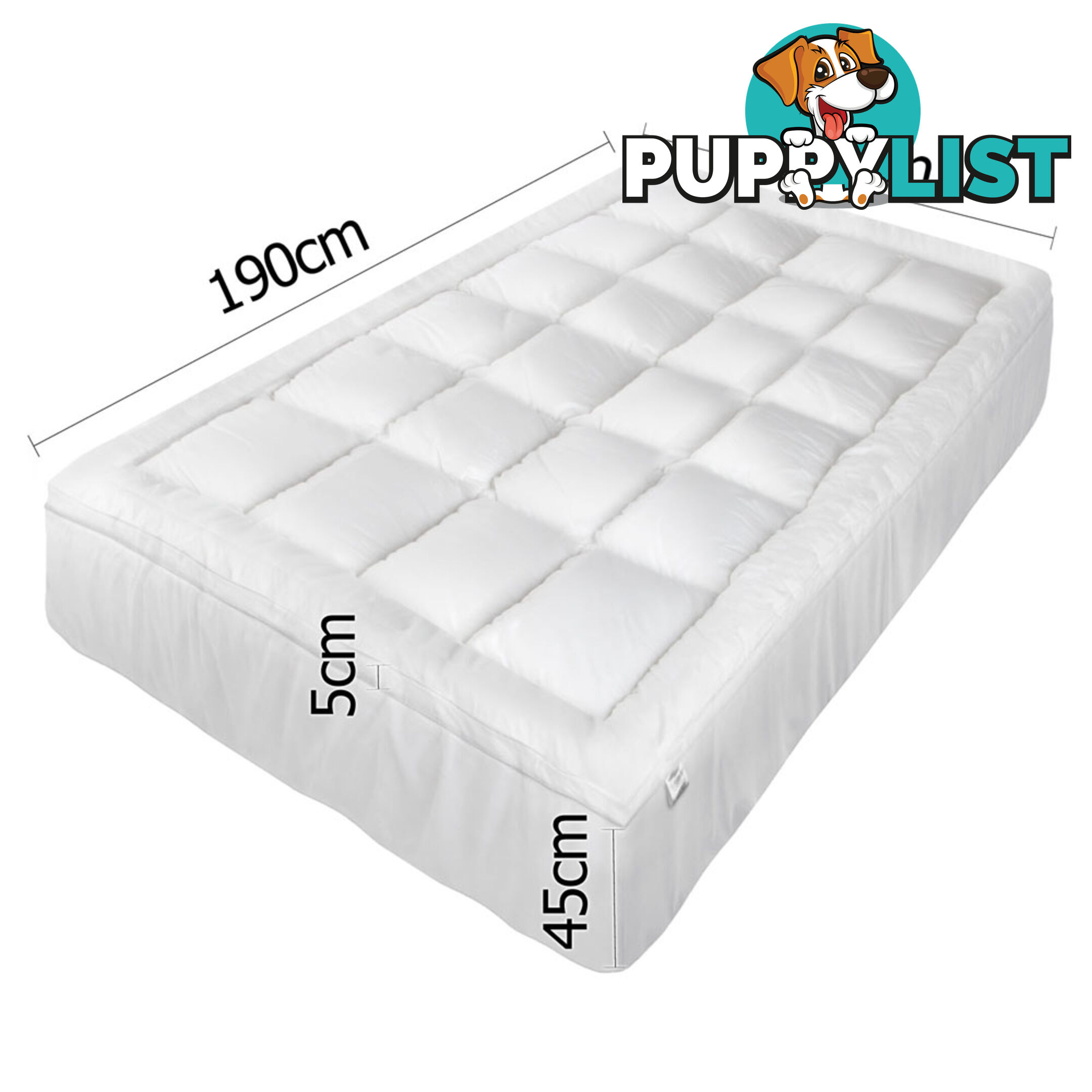 Luxury Mattress Topper Protector Pad Cover Pillowtop Memory Resistant Single