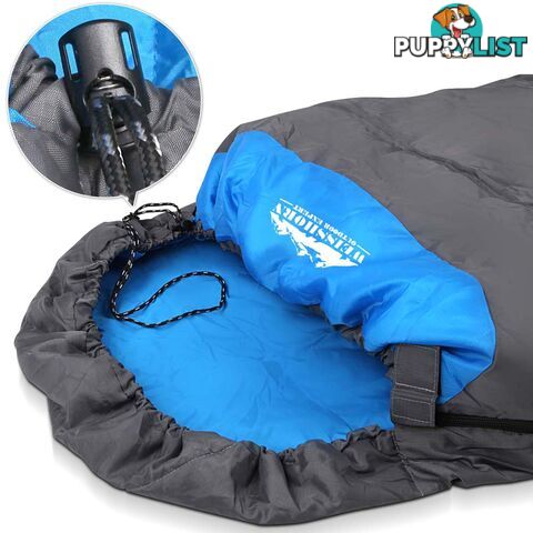 Outdoor Camping Micro Sleeping Bag Thermal Tent Hiking Summer Grey Blue