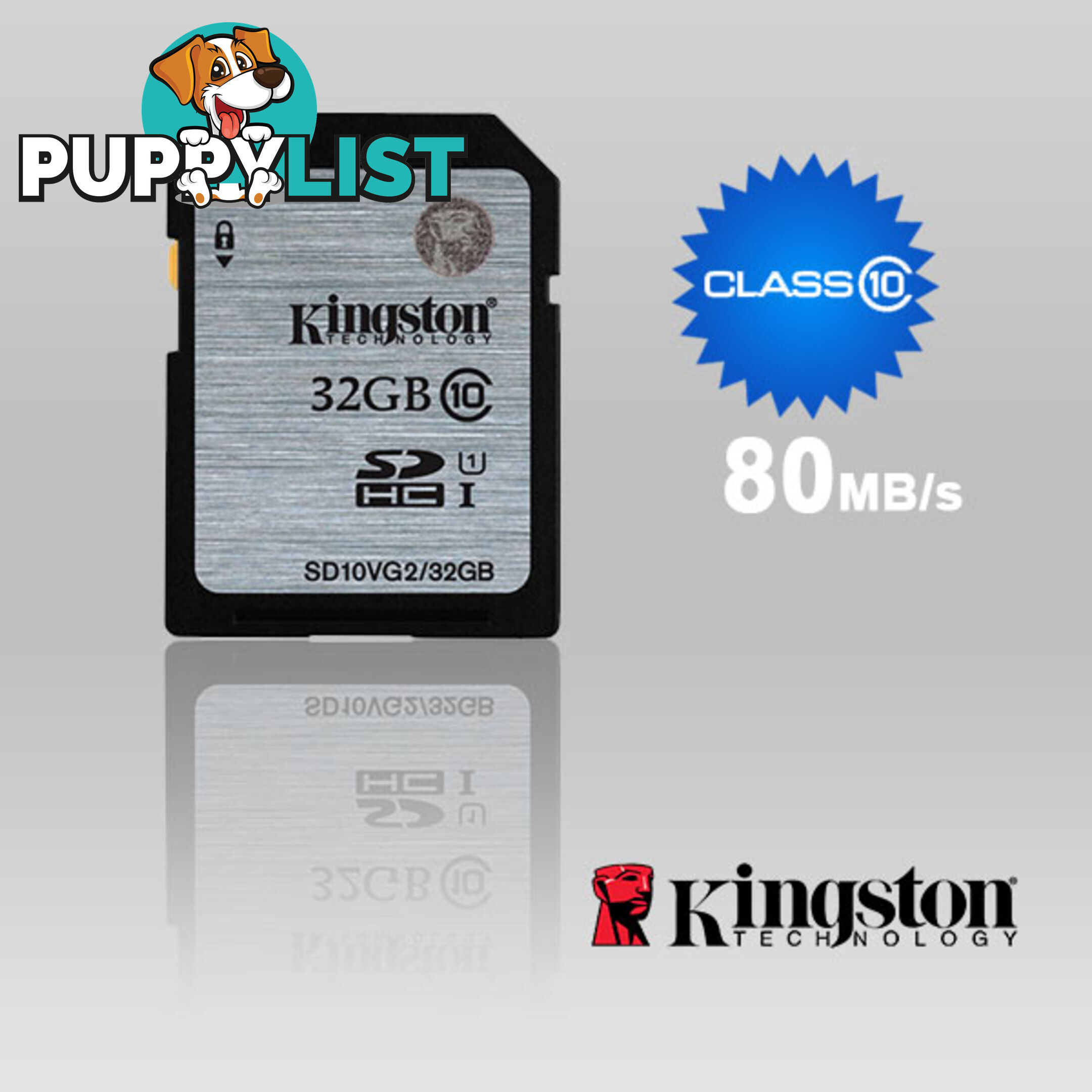 KINGSTON 32GB SDHC Class10 UHS-I 80MB/s Read Flash Card  Retail(SD10VG2/32GBFR)