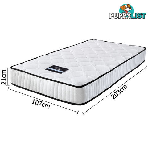 21cm Pocket Spring Mattress High Density Foam King Single Size Bed